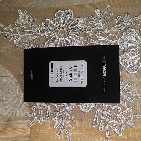 Plus Size Fashion Nova "The Way You Move" Ivory Dress (3X) - Picture 3 of 16